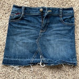 Jeans mini skirt with adjustable waist